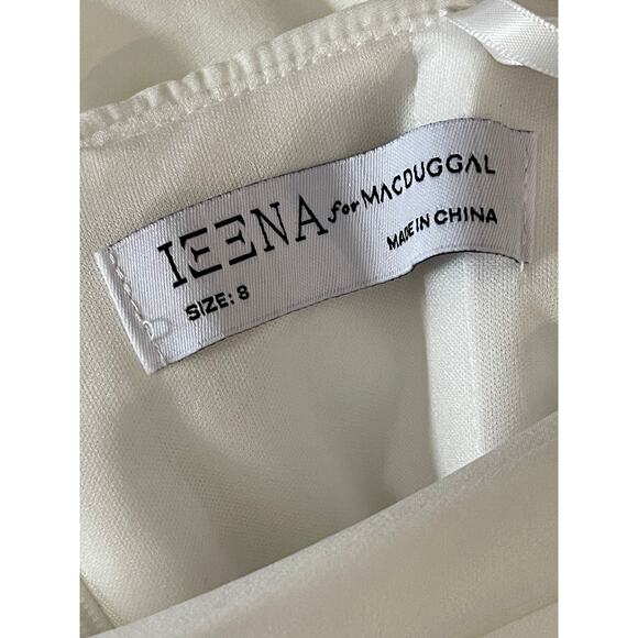 Mac Duggal White Foldover Off-the-Shoulder Slit Gown Style 26517 Size 8 NWT - Picture 5 of 9